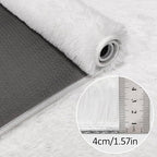 White Rug for Living Room 6x9ft Fluffy Area Rug Mat Bedside Throw Rug for - Image 5