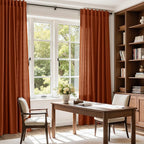 Nanspring Terracotta Linen Curtains 84 Inches Long 2 Panel Set Back Tab Boho - Image 8