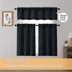 OWENIE Black Valances for Windows 1 Pcs 24 Inch Length, Light Filtering - Image 6