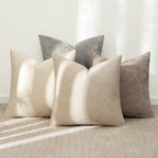 MIULEE Pack of 4 Couch Throw Pillow Covers 18x18 Inch Neutral Beige/Brown Soft - Image 3