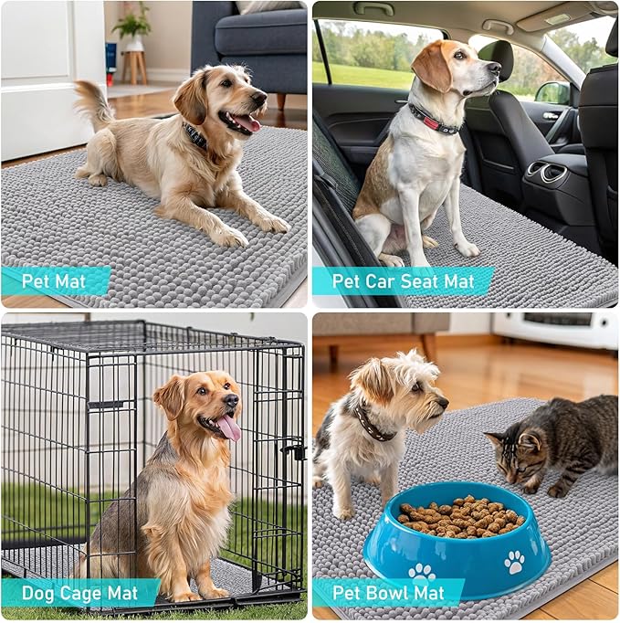 OLANLY Dog Door Mat for Muddy Paws 34x21, Absorbs Moisture and Dirt, Absorbent - Image 7