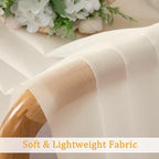 Gwine Extra Long Cream Sheer Curtains 120 Inches Long 2 Panels Set, Voile Light - Image 8
