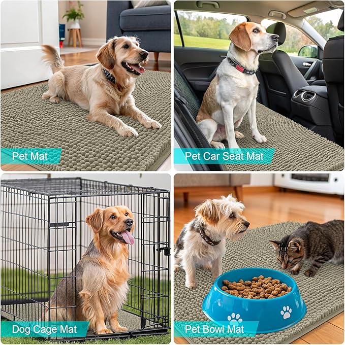 OLANLY Dog Door Mat for Muddy Paws 40x32, Absorbs Moisture and Dirt, Absorbent - Image 7
