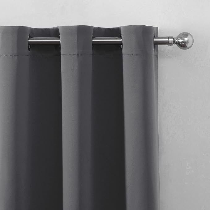 LEMOMO Frost Grey Thermal Blackout Curtains/38 x 63 Inch/Set of 2 Panels Room - Image 7