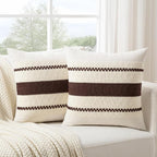 Fancy Homi Set of 1 Boho Brown Big Decorative Throw Pillow Cover 24x24 Inch - Image 2