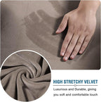 H.VERSAILTEX Velvet 4 Piece High Stretch Sofa Slipcover Cover Furniture - Image 5