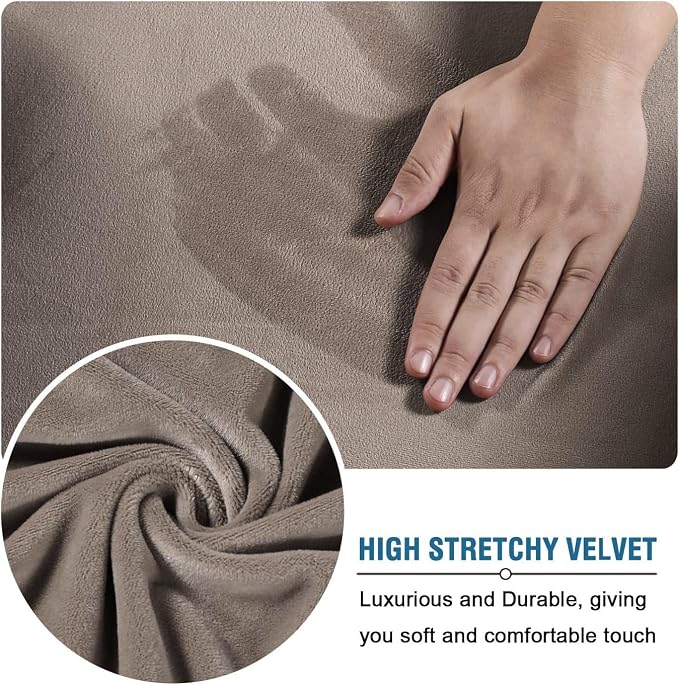H.VERSAILTEX Velvet 4 Piece High Stretch Sofa Slipcover Cover Furniture - Image 5