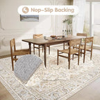 Area Rugs 6x9 Vintage Rug: Washable Living Room Rug Retro Medallion Distressed - Image 5