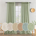 MIULEE Sage Green Linen Curtains 90 Inch Long by MIULEE