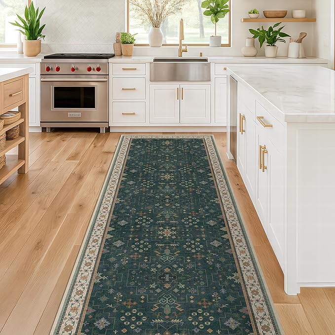 Hazo Haus Vintage Dark Green 2x10 Hallway Runner Rug - Image 8