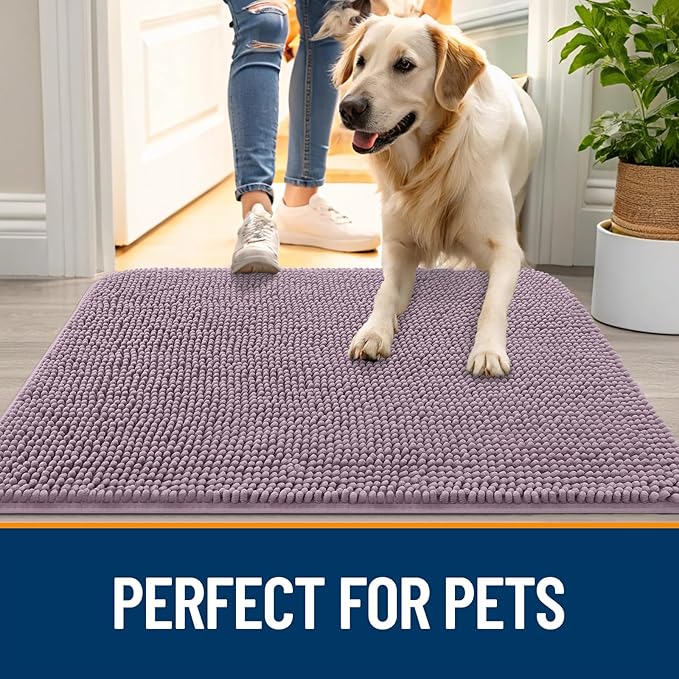 OLANLY Dog Door Mat for Muddy Paws 34x21, Absorbs Moisture and Dirt, Absorbent - Image 6