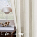 H.VERSAILTEX Natural Linen Curtains Semi-Sheer Curtains Nickel Grommet Privacy - Image 5