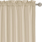 RYB HOME Faux Linen Blended 2 Panels Valance Window Topper Short Drapes Small - Image 2