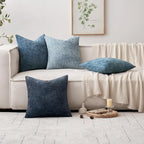 MIULEE Pack of 2 Couch Throw Pillow Covers 20x20 Inch Coastal Smoke Blue Modern - Image 2