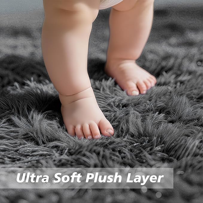 9x12 Fluffy Area Rugs for Living Room, Large Fuzzy Shag Area Rug for Bedroom - Image 2