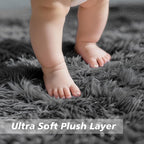 Shag Area Rug for Bedroom 4x6, Deep Grey Fluffy Area Rugs for Living Room - Image 4