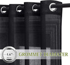 NICETOWN Classic Linen Weave Flax Sheer Window Curtains, Grommet Translucent - Image 2