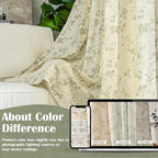Lazzzy Farmhouse Linen Curtains Extra Long Green Floral Curtains 108 Inch - Image 6