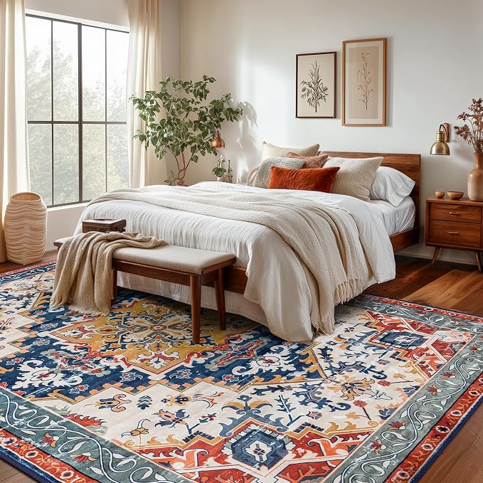 Rugflix 5x7 Area Rug for Living Room, Machine Washable Area Rugs - Image 7
