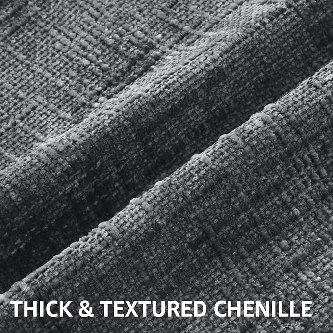 decorUhome Dark Grey Chenille Throw Pillow Covers 18x18 Set of 2 Textured Soft - Image 2