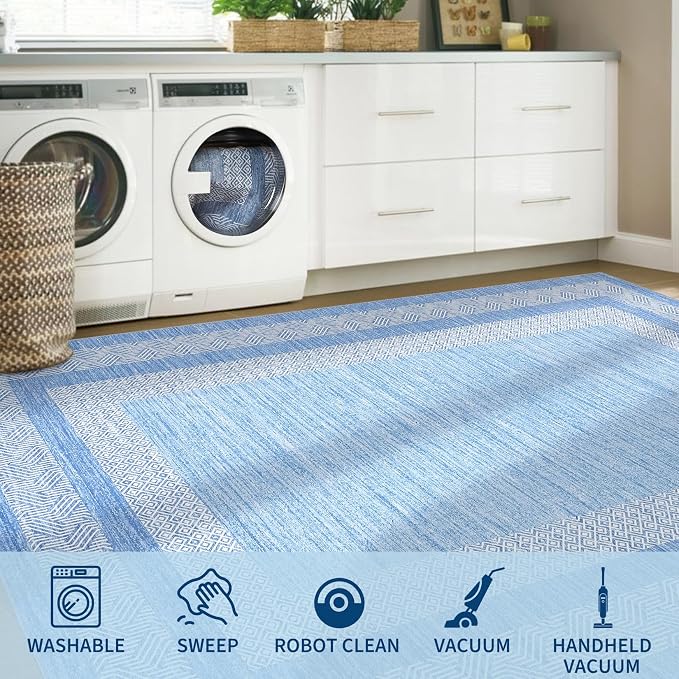 GarveeHome 10x13 Large Washable Geometric Area Rug Non Slip Non Shedding Floor - Image 7