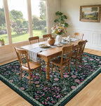8x10 Area Rugs for Living Room: Floral Washable Rug Vintage Large Soft Boho - Image 4