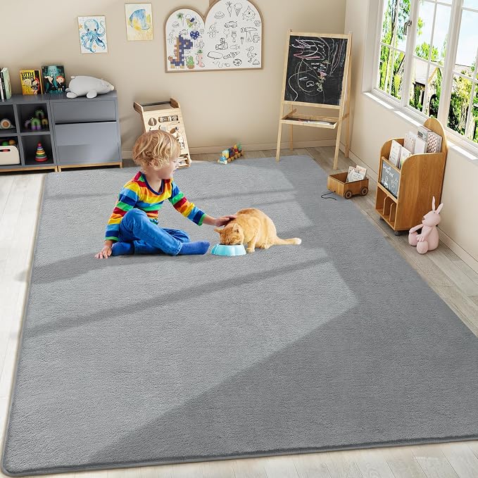 Amearea Large Modern Area Rugs for Bedroom Living Room, 5x8 Feet Grey Thickened - Image 9