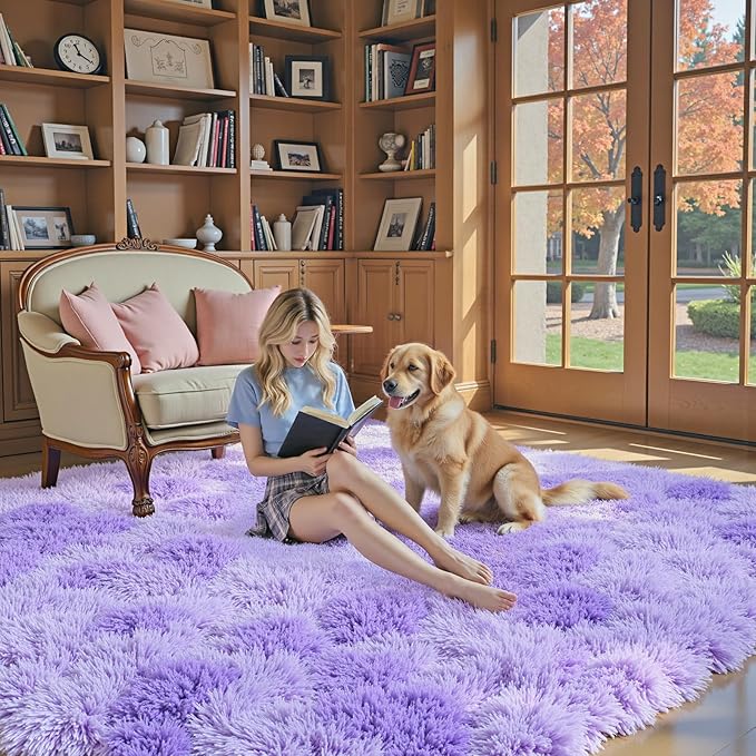 Area Rugs 10x14 Living Room, Shaggy Carpet Soft Plush Furry Bedside Rug Large - Image 4