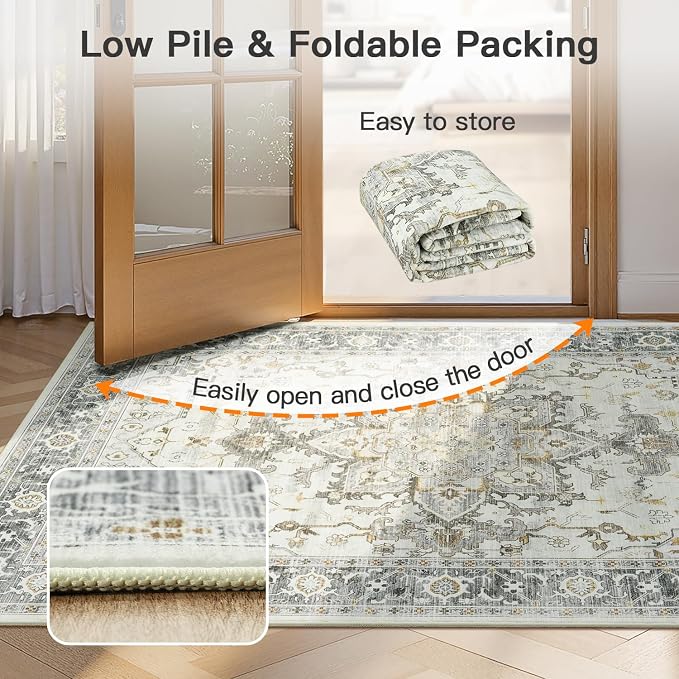Lofus 6x9 Area Rugs for Living Room, Machine Washable Non-Slip Area Rug - Image 6