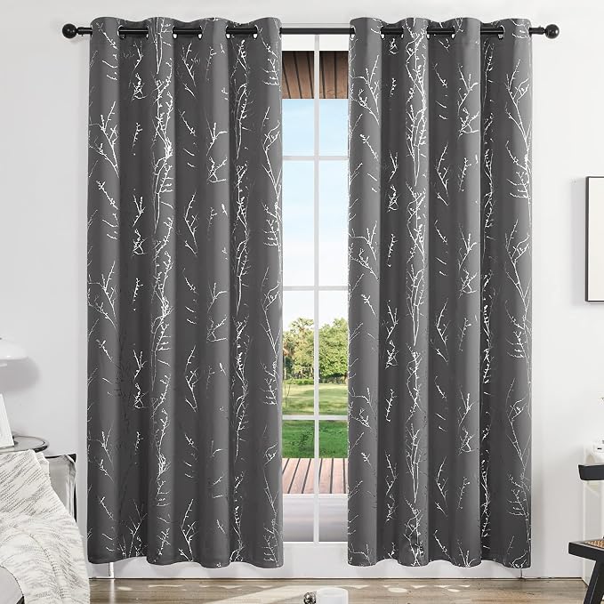 Deconovo Blackout Curtains 84 Inches Long, Light Gray Drapes - Image 2