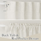 RYB HOME Farmhouse Sheer Curtains 108 inch Length, Semi Sheer Curtain & Drapes - Image 2