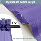 Purple Sheer Curtains Tier 30 Inches Length 2 Panels Set, Light Filtering - Image 3