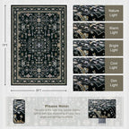 5x7 Area Rugs Living Room Rug: Washable Vintage Boho Medallion Rug No Slip - Image 2