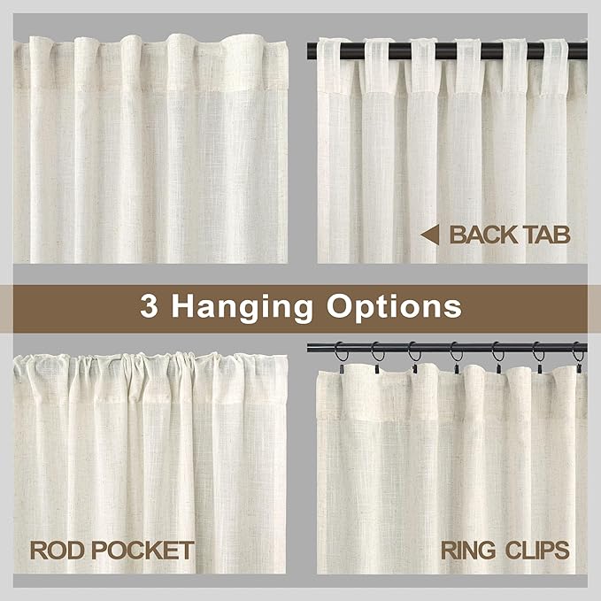 Pitalk Linen Curtains 102 Inches Long - Image 5
