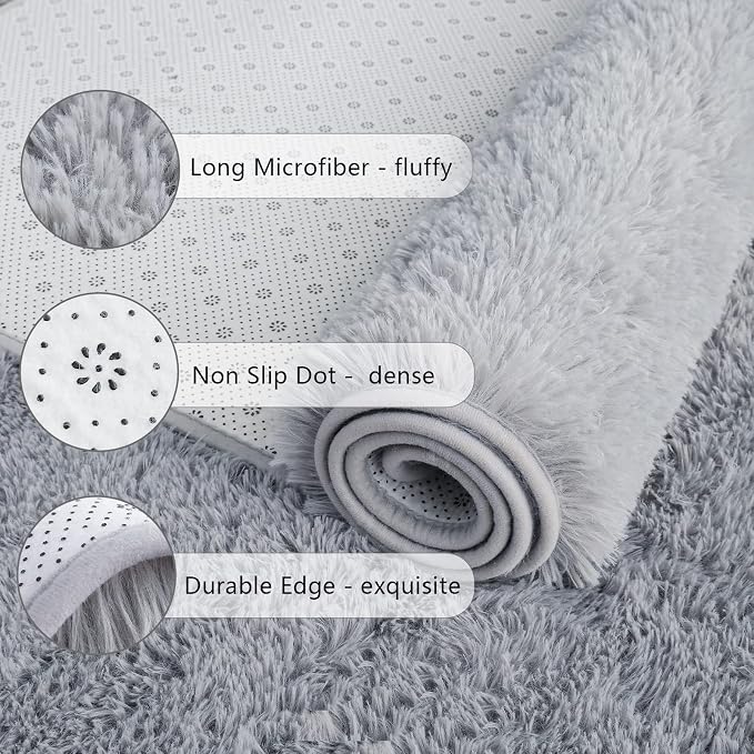 Chicrug Soft Runner Rugs for Bedroom Living Room Plush Fluffy Rug 2x8 Feet - Image 6