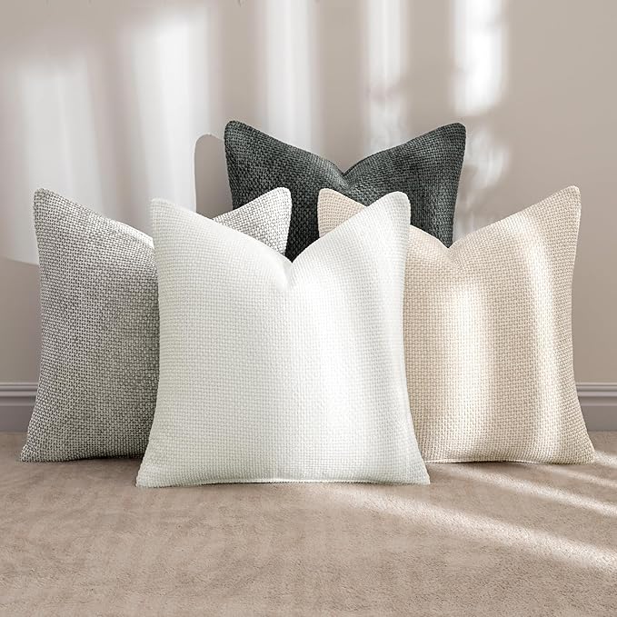 MIULEE Pack of 4 Couch Throw Pillow Covers 20x20 Inch Gray Soft Decorative - Image 2
