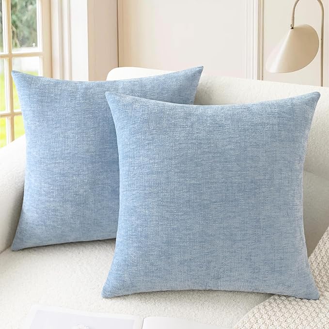CaliTime Throw Pillow Covers Decorative 16 X 16 Inches Pack of 2 Cozy Chenille by CaliTime