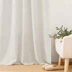 RYB HOME Sheer Linen Blend Curtains - Image 7