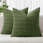 MIULEE Pack of 2 Spring Corduroy Decorative Throw Pillow Covers 18x18 Inch Soft by MIULEE