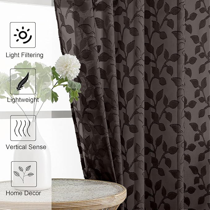 Chyhomenyc Chocolate Sheer Valances - Image 3