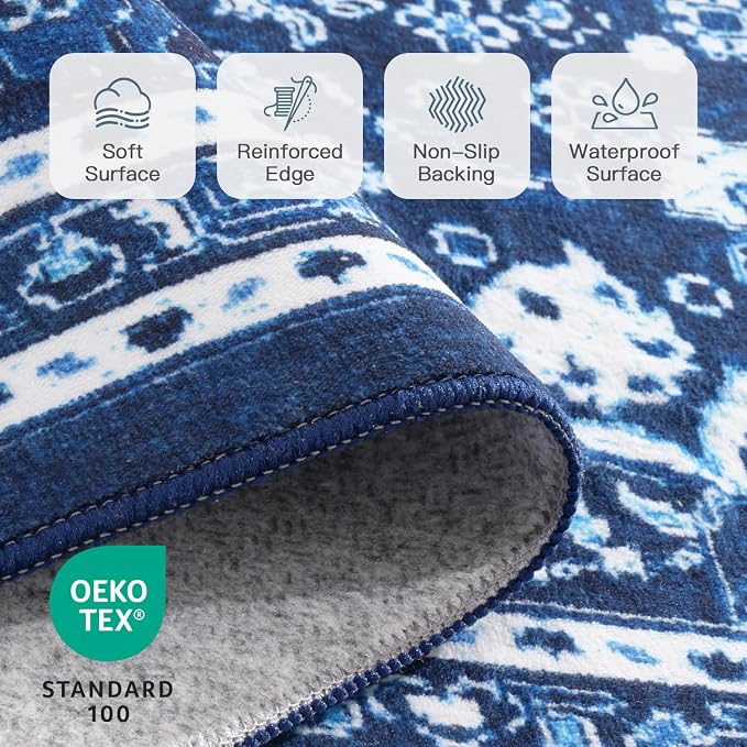 Lofus 5x7 Area Rugs for Living Room, Machine Washable Non-Slip Area Rug - Image 5