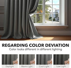 Deconovo Blackout Curtains, Thermal Insulated, W42 x L95 2 Panels, Back Tab - Image 6