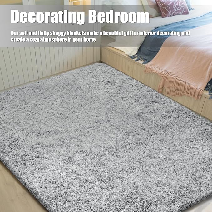6x9 Fluffy Area Rug for Living Room, Shag Area Rugs for Bedroom - Image 6