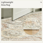 10x14 Area Rugs for Living Room, Non Slip Machine Washable Vintage Rugs - Image 7