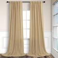 Tan Brown Linen Curtains 108 Inches Long by Pitalk