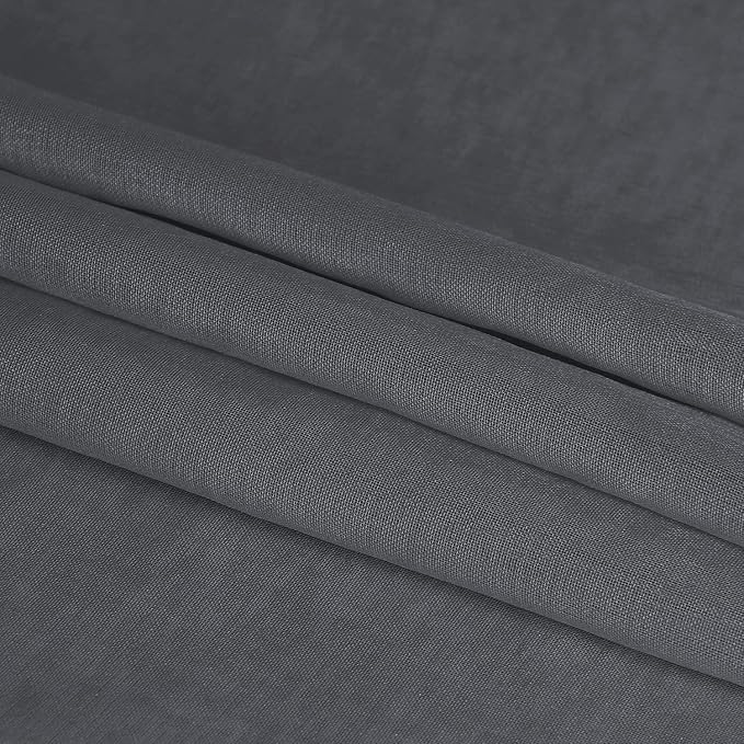DWCN Dark Grey Sheer Curtains Semi Transparent Voile Rod Pocket Curtains - Image 6