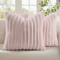 decorUhome Summer Cozy Faux Fur Throw Pillow Covers 20x20 Set of 2 Decorative by decorUhome
