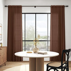 Mocha Brown Linen Curtains 90 Inch Length 2 Panels - Image 6