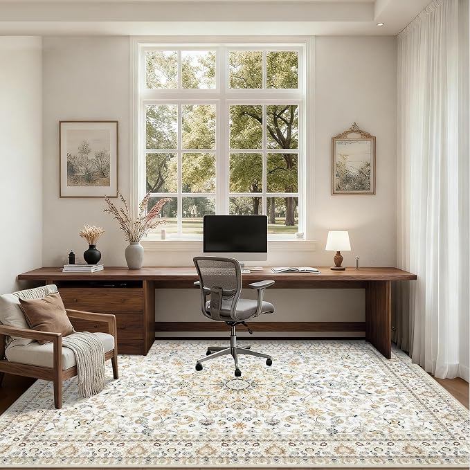 3x5 Area Rugs Living Room Rug: Washable Vintage Boho Rug No Slip Stain - Image 6