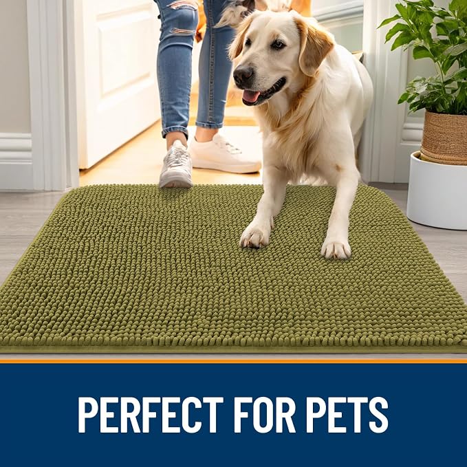 OLANLY Dog Door Mat for Muddy Paws 50x30, Absorbs Moisture and Dirt, Absorbent - Image 6